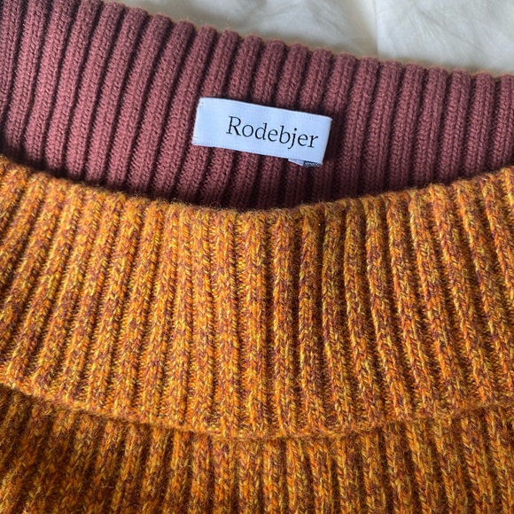 RODEBJER Rust Rib Knit Wool Midi Skirt & Sweater S/M - Picture 10 of 11